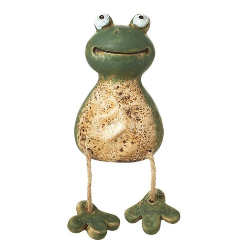 Ceramic green frog funny - ceramic,