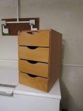 Under Desk 4 drawer unit - Light wood colour.   H - 63cm  W - 39cm  D -  49.5cm