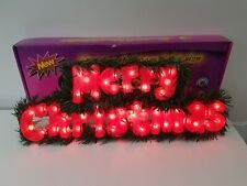 Vintage Merry Christmas Light Up Faux Grass Border 50cm x 20cm