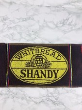 Vintage Bar Beer Towel Mat Whitbread Shandy Brown Yellow Blue Red BNWOT 19” X 9”