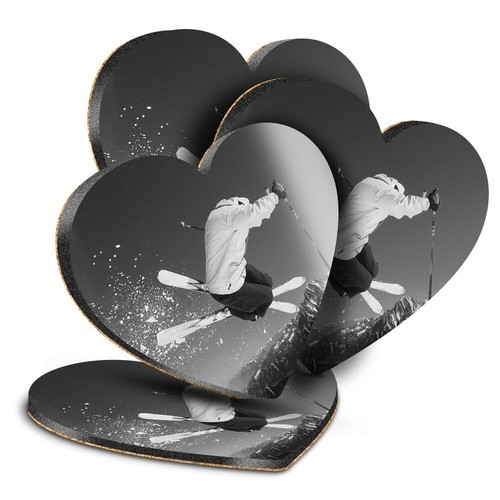 Heart mdf coasters bw - mdf,