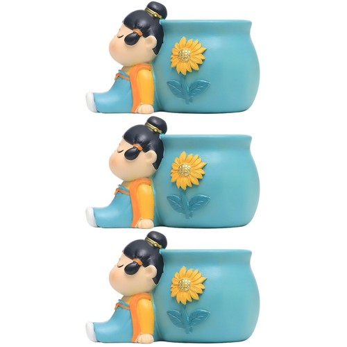 Resin cartoon pen holder - cartoon, sky