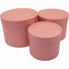 Round Pink Flower Hat Boxes