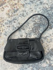 Marta Ponti Ladies Patent Black Leather Shoulder Bag. MR24886