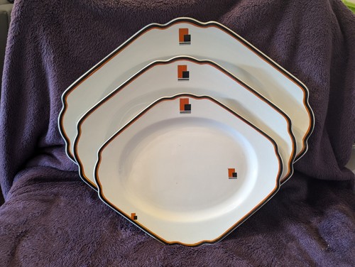 Art deco shelley orange - deco, block