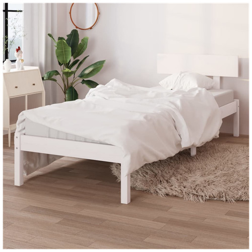 Bed frame white solid - bed,