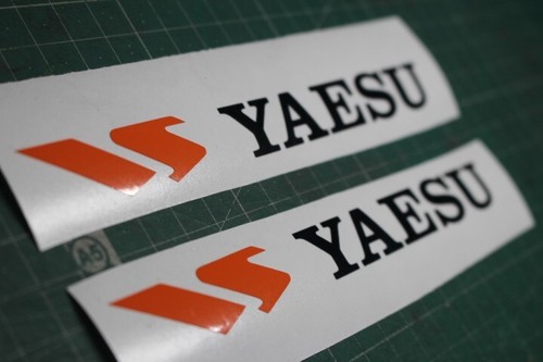 Yaesu decals orange and - decals, x2