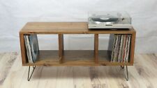 Handcrafted Solid Wood Record Player Stand: Vinyl Storage Cabinet