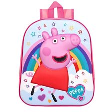 Peppa Pig Rainbow 3D Eva Backpack Kids School Bag Girs Pink Rucksack