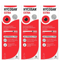 x3 Hycosan Extra Preservative Free DRY Eye Drops Exp date 07/28