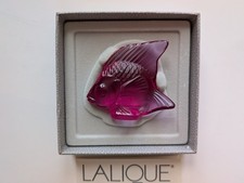 Lalique Crystal Fish Sculpture: Fuchsia, pre-owned, perfect and boxed.