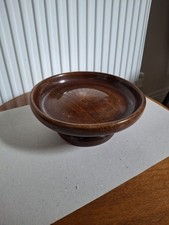 Turned  round wooden fruit (anything) bowl on foot