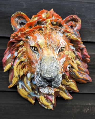 Lion hand crafted stone - lion, and