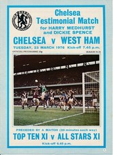 CHELSEA v West Ham United (Harry Medhurst / Dickie Spence Testimonial) 1975/1976