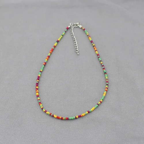 Multicoloured beaded choker - multicoloured,