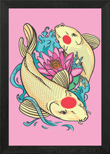 Beautiful tancho koi framed - beautiful,