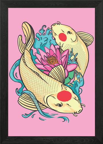 Beautiful tancho koi framed - tancho,
