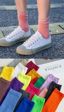 Colourful Ribbed Socks Comfortable Cotton Blend Every Day All Year 4.5- 6.5 UK