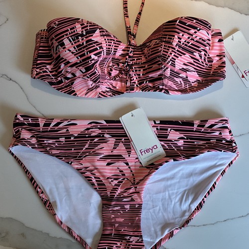 Freya pink black - pink/black, striped