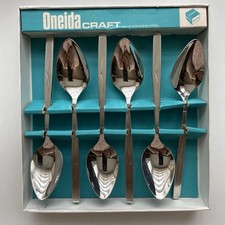 6 X Oneida Vanessa Tea Spoons Vintage Stainless Steel