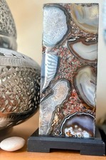 12.5"x5"x6.5" Handmade Agate Stone Table  Lamp Weighs over 3kg