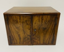 Antique Victorian Walnut Table Cabinet Collectors Box Humidor Drawers