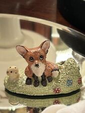VTG Basil Matthews Fox Cub  & Mushroom Figurine British Art pottery England OOAK