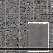 5 x SHEETS GABION RETAINING WALL N GAUGE 1:148 SCALE MODEL RAILWAY TX201