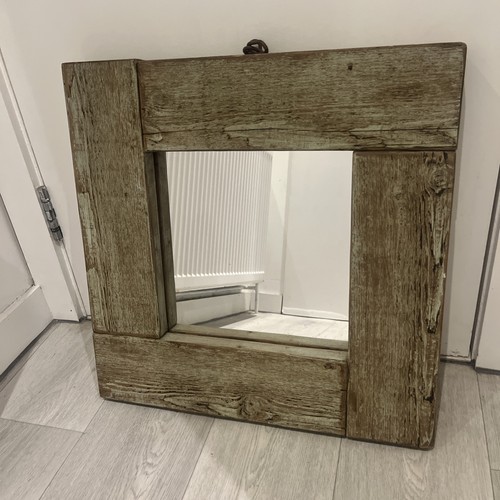 Rustic wooden wall mirror x - 53,