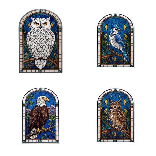 Bird stained glass - stained, window