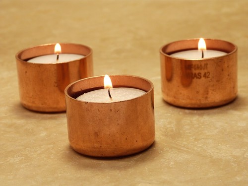 Copper tea light - light, holder