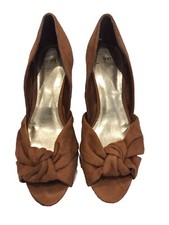 Ladies Suede High Wedge Heel