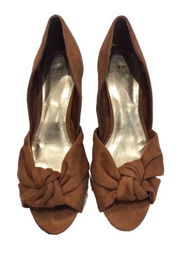 Ladies suede high wedge - suede,