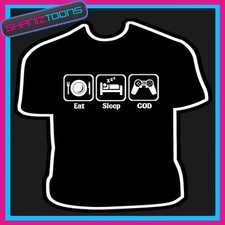 EAT SLEEP PLAY COD COMPUTER GAMES CONSOLE TSHIRT