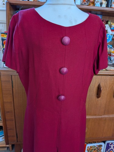 Vintage 1940s raspberry linen - raspberry,