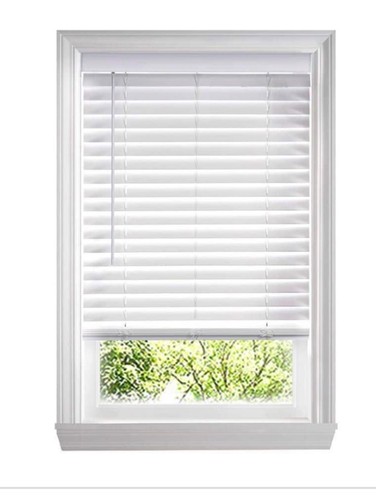 White cordless faux wood - white,