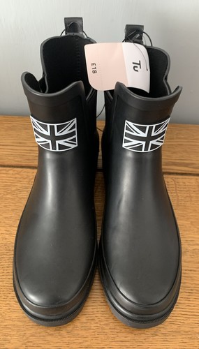 Bnwt black ankle wellies - black,