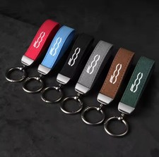 Fiat 500 Keyring Suede Leather