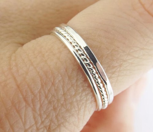 Solid 925 silver - solid, stacking