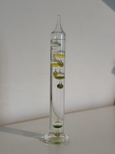 Galilieo Glass Thermometer With 5 Floating Spheres 