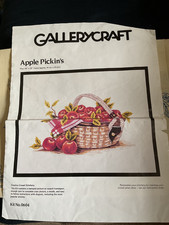 Vintage Paragon Crewel Stitchery "Apple Pickin's" No. 0604 Please Read No Thread