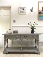 Vintage Grey Painted Sideboard Console Hall Side Table Pot Shelf