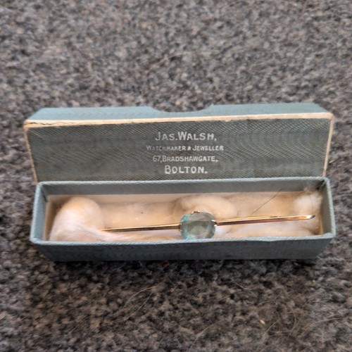 Antique 9ct gold aquamarine - 9ct,