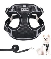 Dog Harness and Lead Set, Adjustable No Pull Dog Vest Harness, Reflective Anti P