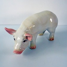 Large Vintage Ceramic Pink Pig