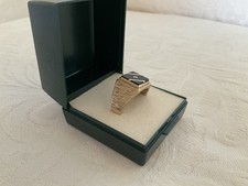 Gents 9 Carat Gold Ring, black