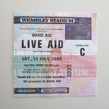 Live Aid Concert Ticket 1985