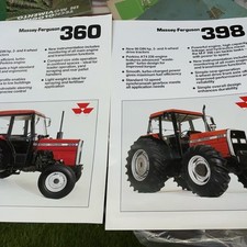 Massey Ferguson  350-360 & 398 -x3 ￼double sided tractor brochures 1986
