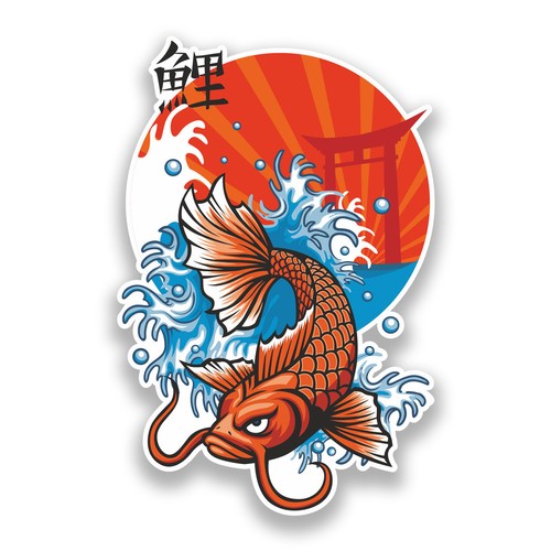 Koi carp vinyl stickers - 2, x