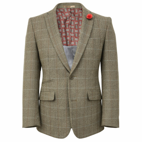Fawn check herringbone jacket - fawn,